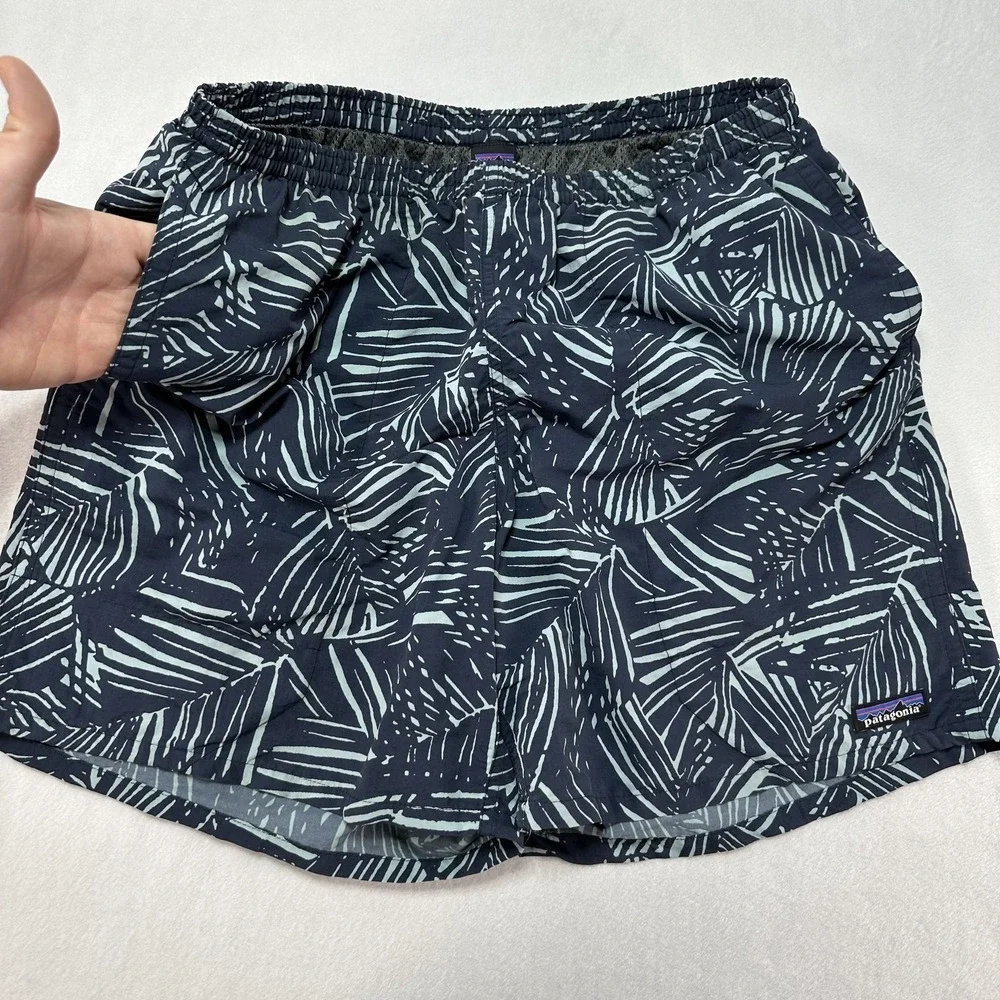 Patagonia Baggies Shorts Men's Large Swim Trunks Palm Leaf Drawstring‎ Pockets